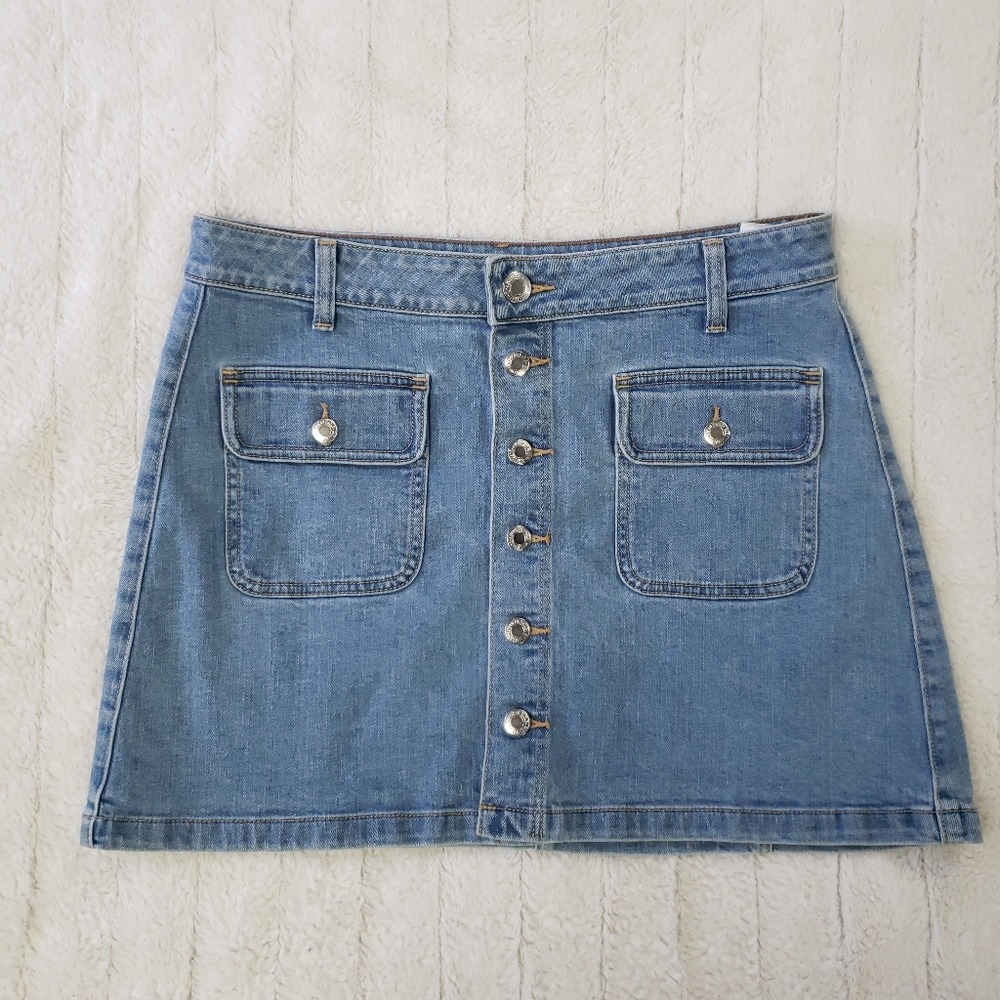 American Eagle denim button front skirt
